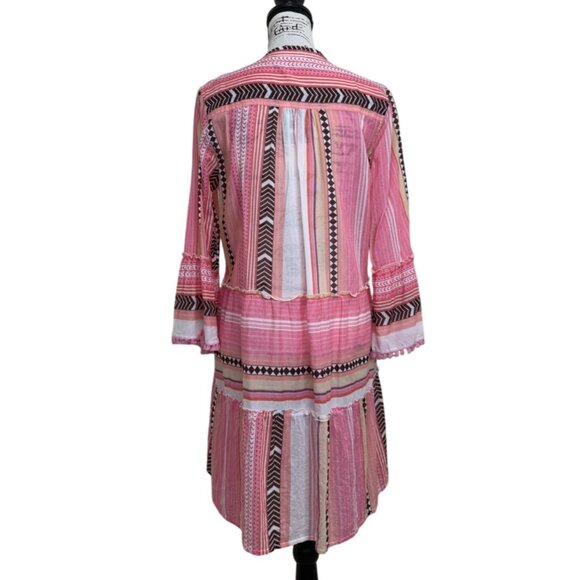 Lola Australia Womens Dress Boho Pink Printed Long Sleeve Cotton Size S - Picture 3 of 9